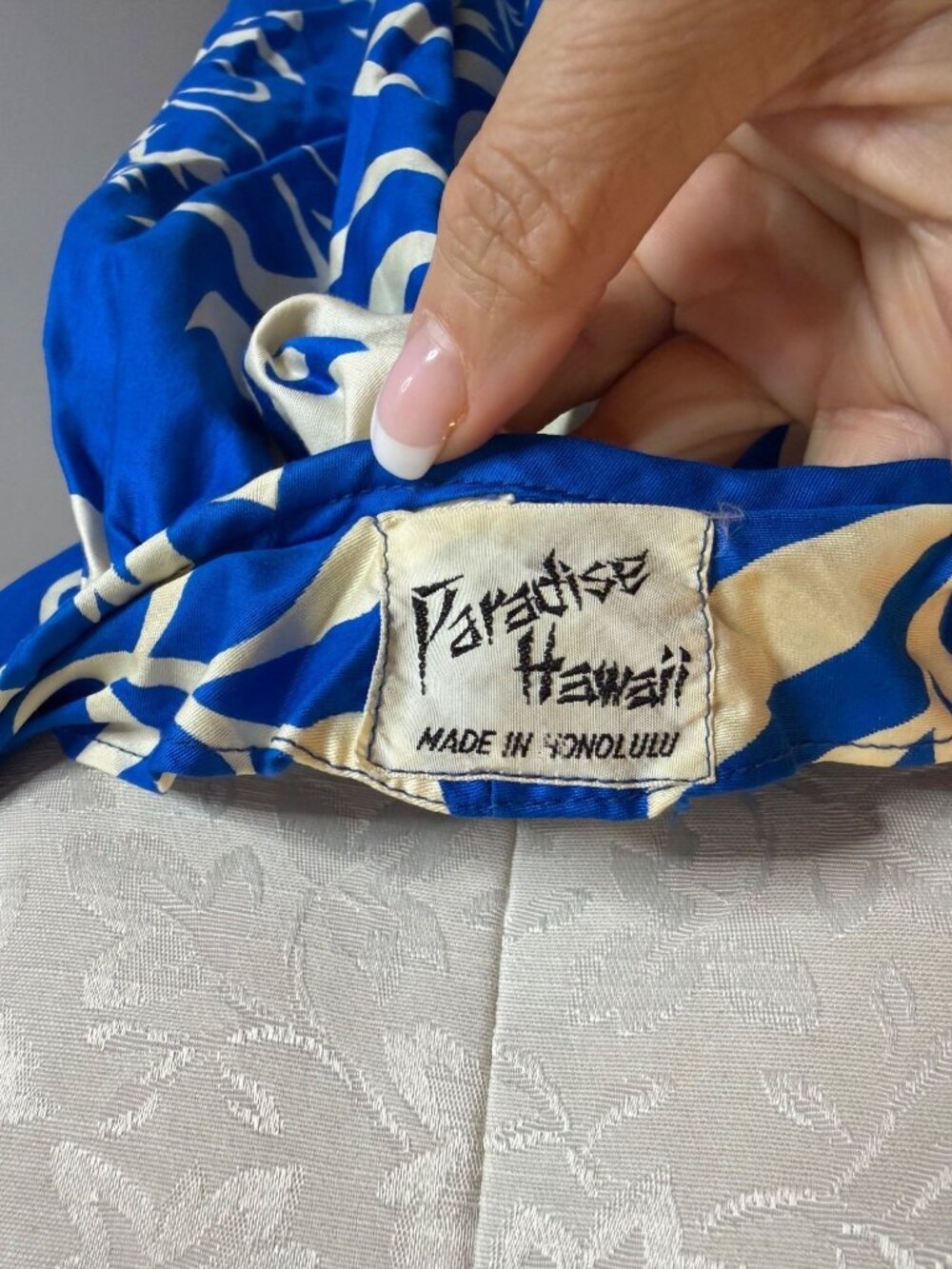 Paradise Hawaii Womens Maxi Dress Size Medium Tropical Blue Pullover Vintage - Picture 6 of 14